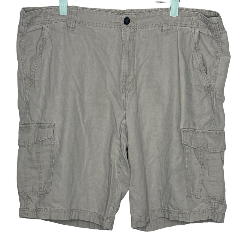 Marc Anthony Linen Blend Cargo Shorts Mens 40 Grey Travel Beach Luxury Comfort